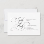 Black "A" Monogram Wedding RSVP Card (正面)