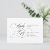 Black "A" Monogram Wedding RSVP Card (スタンド正面)