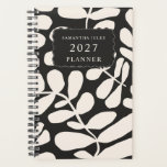 Black Abstract Tropical Palm Leaves Pattern プランナー手帳<br><div class="desc">Keep your plans as bold and stylish as your personality with the Black Abstract Tropical Palm Leaves Pattern Planner. Featuring a striking abstract design of tropical palm leaves in black, this planner exudes modern sophistication. The sleek aesthetic pairs effortlessly with its practical layouts, making it a perfect tool for organizing...</div>