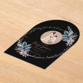 Black Acrylic baby shower invitation  アクリル招待状 (レイダウン)