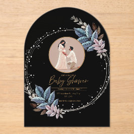 Black Acrylic baby shower invitation  アクリル招待状