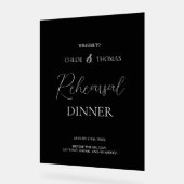 Black Acrylic Rehearsal Dinner Welcome Sign アクリルサイン (傾斜)