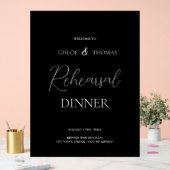 Black Acrylic Rehearsal Dinner Welcome Sign アクリルサイン (ウェディング)