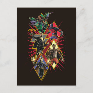 Black Adam Character Diamond Burst Graphic ポストカード