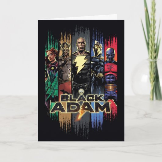 Black Adam Characters In Stripes Graphic カード (正面)