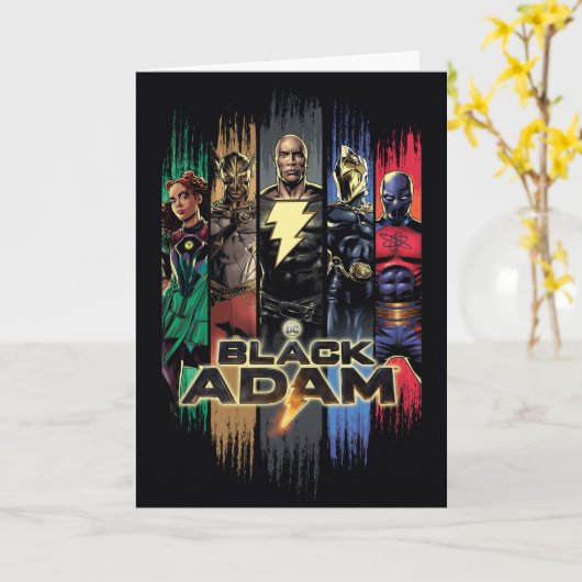 Black Adam Characters In Stripes Graphic カード (黄色い花)