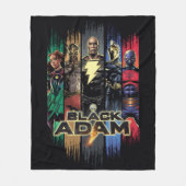 Black Adam Characters In Stripes Graphic フリースブランケット (正面)