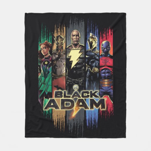 Black Adam Characters In Stripes Graphic フリースブランケット (正面)