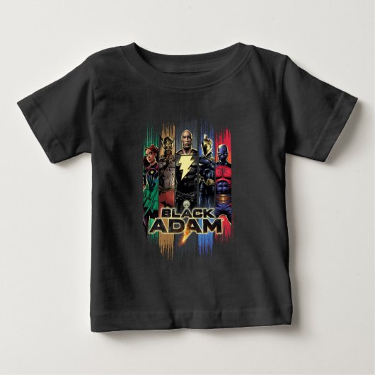 Black Adam Characters In Stripes Graphic ベビーTシャツ (正面)