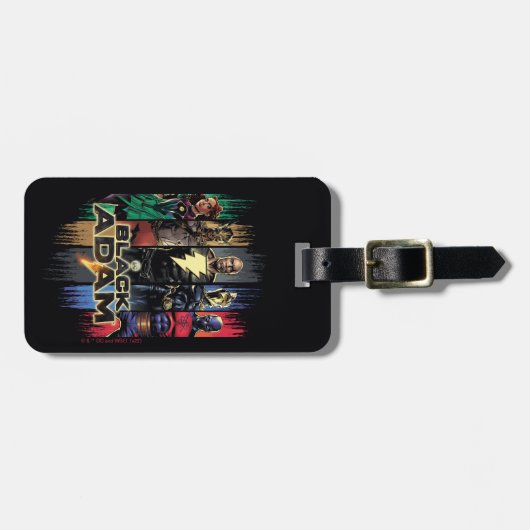 Black Adam Characters In Stripes Graphic ラゲッジタグ (正面横)