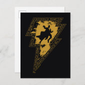 Black Adam Distressed Lightning Bolt Graphic ポストカード (正面/裏面)