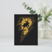 Black Adam Distressed Lightning Bolt Graphic ポストカード (スタンド正面)