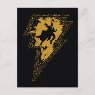 Black Adam Distressed Lightning Bolt Graphic ポストカード