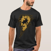 Black Adam Distressed Lightning Bolt Graphic Tシャツ (正面)