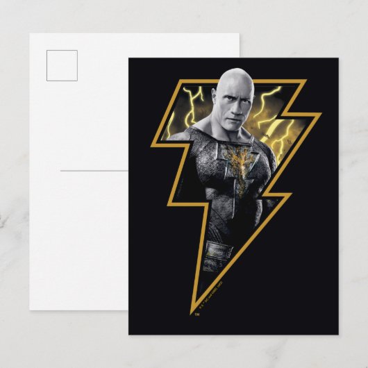 Black Adam Gray and Gold Lightning Graphic ポストカード (正面/裏面)