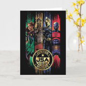 Black Adam Justice Society Heroes In ストライプLongs カード (黄色い花)