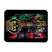 Black Adam Justice Society Heroes In ストライプLongs マグネット (横)