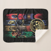 Black Adam Justice Society Heroes In Stripes シェルパブランケット (正面(横))