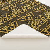 Black Adam Lightning Bolt Triangular Pattern シェルパブランケット (3/4)