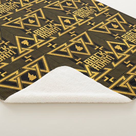 Black Adam Lightning Bolt Triangular Pattern シェルパブランケット (3/4)