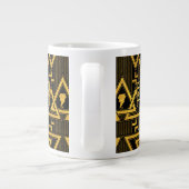 Black Adam Lightning Bolt Triangular Pattern ジャンボコーヒーマグカップ (裏面)
