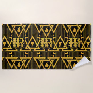 Black Adam Lightning Bolt Triangular Pattern ビーチタオル