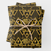 Black Adam Lightning Bolt Triangular Pattern ラッピングペーパーシート (インサイチュ)