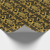 Black Adam Lightning Bolt Triangular Pattern ラッピングペーパー (角)
