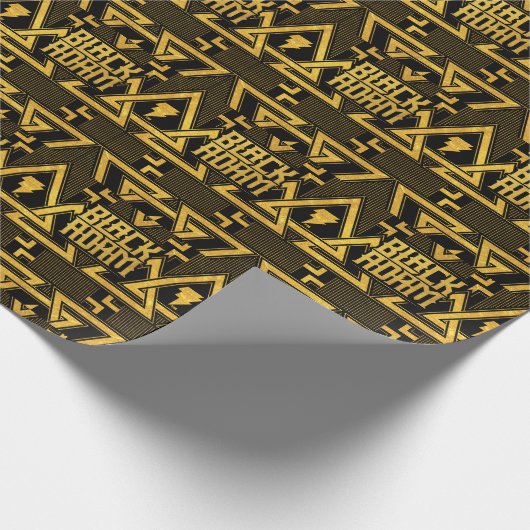 Black Adam Lightning Bolt Triangular Pattern ラッピングペーパー (角)