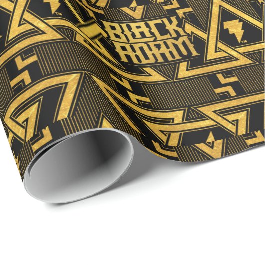 Black Adam Lightning Bolt Triangular Pattern ラッピングペーパー (ロールコーナー)