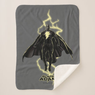 Black Adam Lightning Silhouette Graphic シェルパブランケット