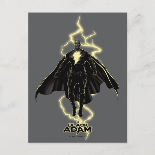 Black Adam Lightning Silhouette Graphic ポストカード (正面)