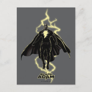 Black Adam Lightning Silhouette Graphic ポストカード