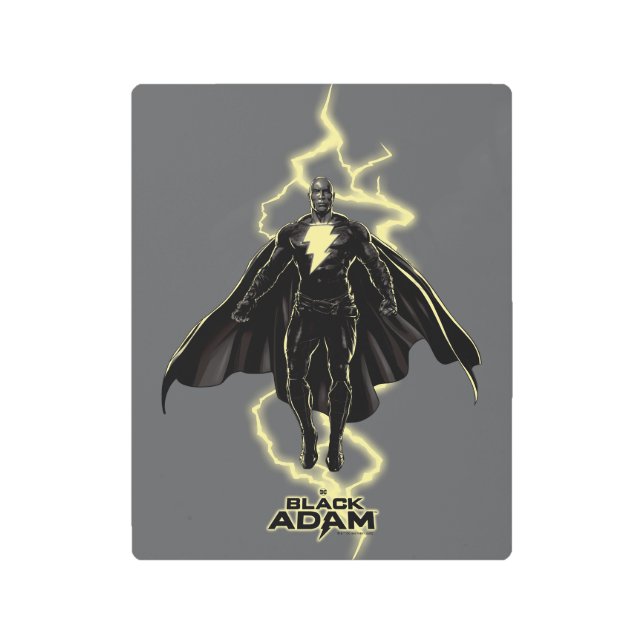 Black Adam Lightning Silhouette Graphic メタルプリント (正面)