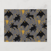 Black Adam Lightning Silhouette Pattern ポストカード (正面)