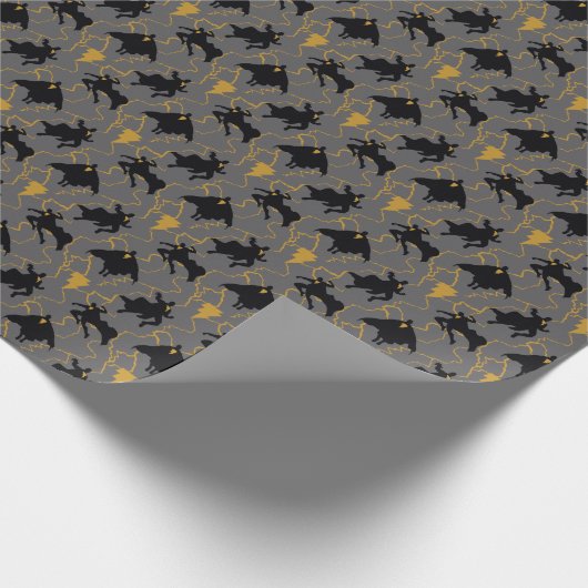 Black Adam Lightning Silhouette Pattern ラッピングペーパー (角)