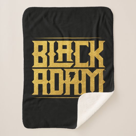 Black Adam Stacked Name Graphic シェルパブランケット (正面)