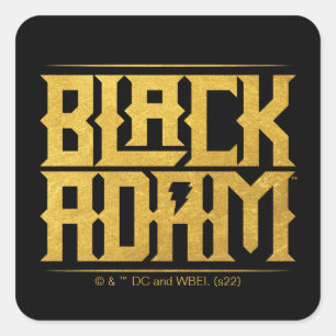 Black Adam Stacked Name Graphic スクエアシール