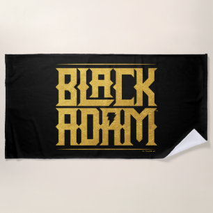 Black Adam Stacked Name Graphic ビーチタオル