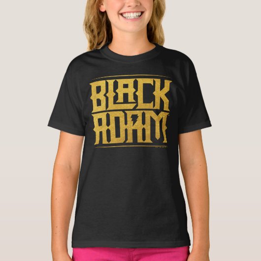 Black Adam Stacked Name Graphic Tシャツ (正面)