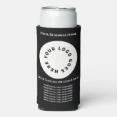 Black add your own text and logo スリム缶クーラー (Seltzer正面)