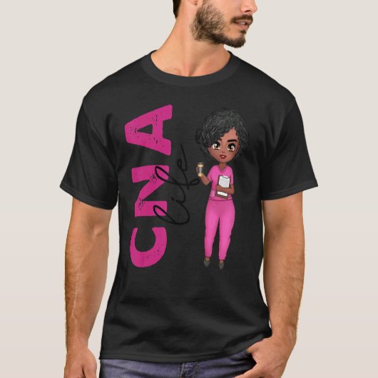 Black African American Cna Nurse  Healthcare Worke Tシャツ (正面)