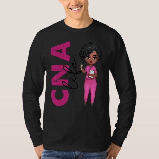 Black African American Cna Nurse  Healthcare Worke Tシャツ (正面)