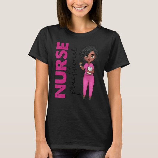 Black African American Nurse Practitioner Healthca Tシャツ (正面)