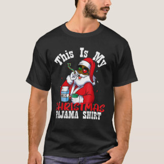 Black African American Santa Claus Christmas Pajam Tシャツ