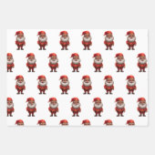 Black African American Santa Gnome Gift Wrap Paper ラッピングペーパーシート (正面2)