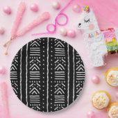Black African Bogolan Design Paper Plates ペーパープレート (パーティー)