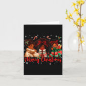 Black African Girl American Melanin Christmas Sant カード (黄色い花)
