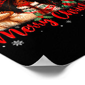 Black African Girl American Melanin Christmas Sant ポスター (角)