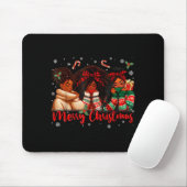Black African Girl American Melanin Christmas Sant マウスパッド (マウス)
